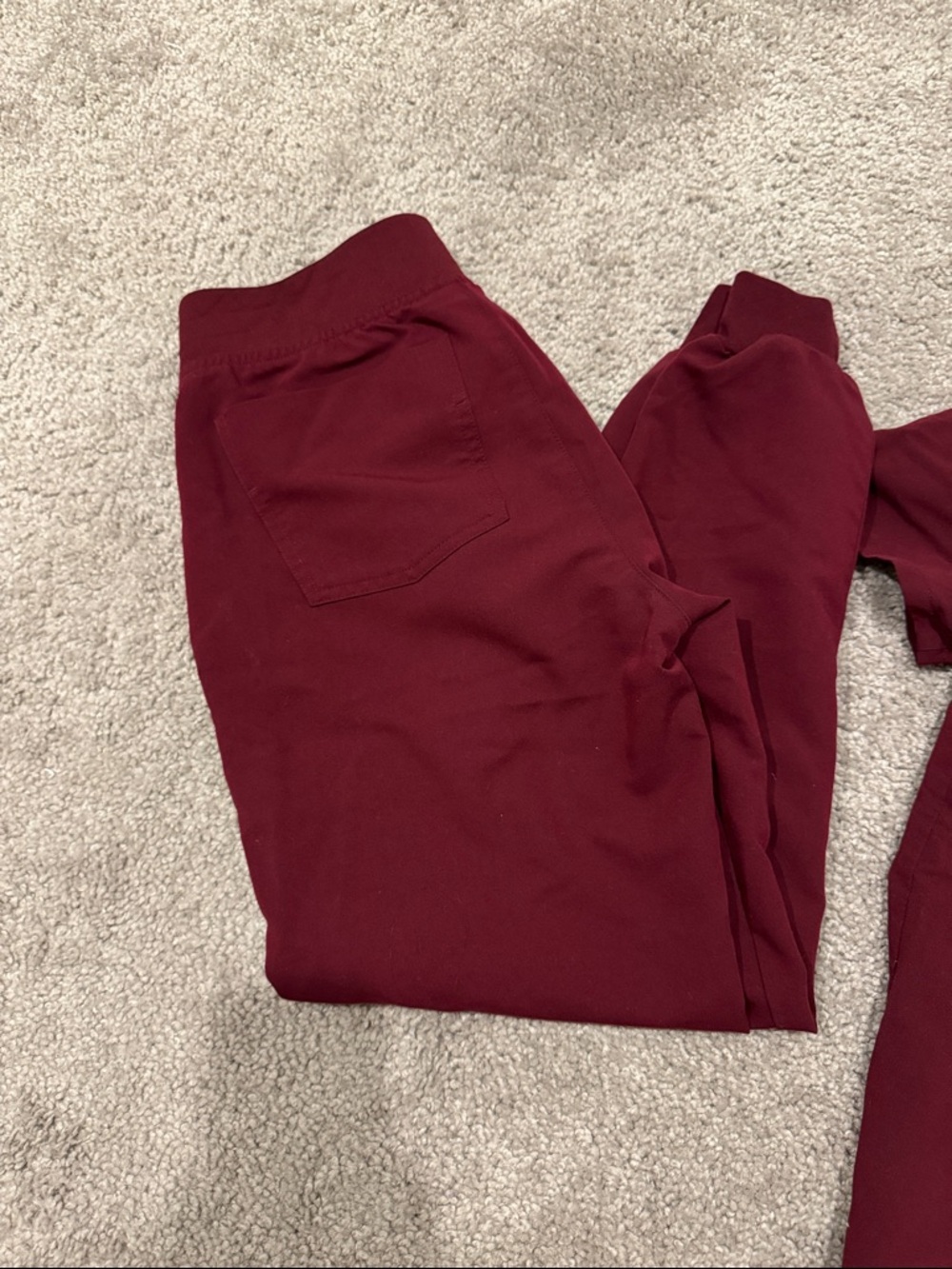Figs Scrubs Set in Burgundy, XS top and XSP bottom - Picture 6 of 7